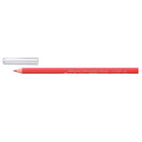 Red pencil with its clear plastic cap removed